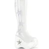 Vegan blanc 13 cm DYNAMITE-218 bottes compensées plateforme emo punk