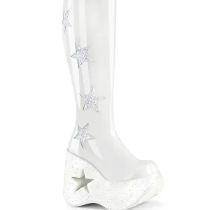 Vegan blanc 13 cm DYNAMITE-218 bottes compensées plateforme emo punk