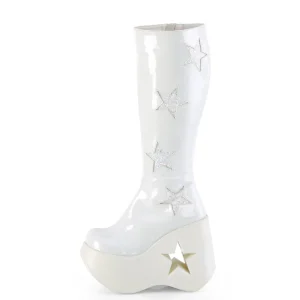 Vegan blanc 13 cm DYNAMITE-218 bottes compensées plateforme emo punk