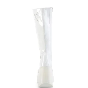 Vegan blanc 13 cm DYNAMITE-218 bottes compensées plateforme emo punk