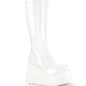 Vegan blanc 12 cm STOMP-200 bottes compensées plateforme cyberpunk