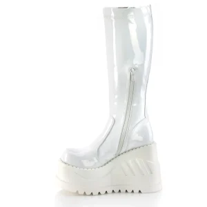 Vegan blanc 12 cm STOMP-200 bottes compensées plateforme cyberpunk