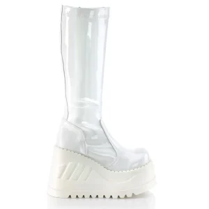 Vegan blanc 12 cm STOMP-200 bottes compensées plateforme cyberpunk