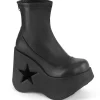 Vegan emo 13 cm DYNAMITE-100 bottine plateforme compensée noir