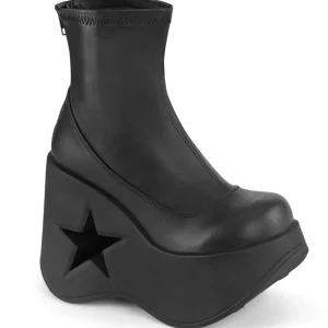 Vegan emo 13 cm DYNAMITE-100 bottine plateforme compensée noir