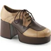 Vegan JAZZ-06 disco chaussures de proxénète hommes 70 à plateforme marron