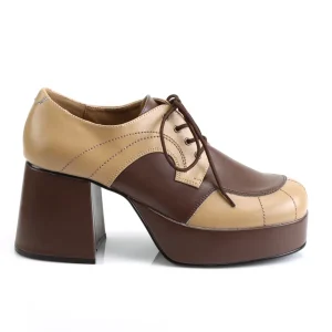 Vegan JAZZ-06 disco chaussures de proxénète hommes 70 à plateforme marron