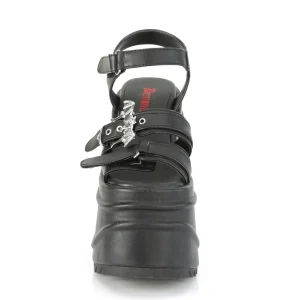 Vegan Noir 15 cm DemoniaCult WAVE-13 lolita sandale talon compensé plateforme