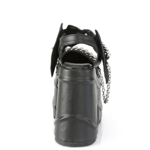 Vegan Noir 15 cm DemoniaCult WAVE-20 lolita sandale talon compensé plateforme