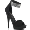 Vegan noir 15 cm SULTRY-625 sandales talons hauts bride de cheville