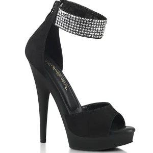 Vegan noir 15 cm SULTRY-625 sandales talons hauts bride de cheville