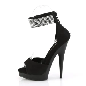 Vegan noir 15 cm SULTRY-625 sandales talons hauts bride de cheville