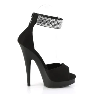 Vegan noir 15 cm SULTRY-625 sandales talons hauts bride de cheville