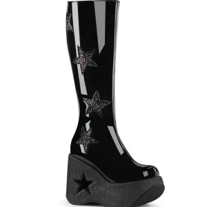 Vegan noires 13 cm DYNAMITE-218 bottes compensées plateforme emo punk