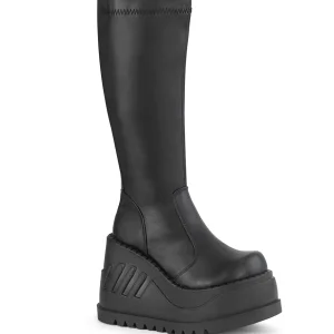 Vegan noires 12 cm STOMP-200 bottes compensées plateforme cyberpunk