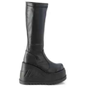 Vegan noires 12 cm STOMP-200 bottes compensées plateforme cyberpunk