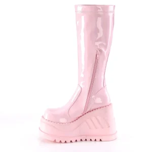 Vegan rose 12 cm STOMP-200 bottes compensées plateforme cyberpunk