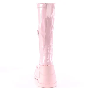 Vegan rose 12 cm STOMP-200 bottes compensées plateforme cyberpunk
