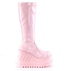 Vegan rose 12 cm STOMP-200 bottes compensées plateforme cyberpunk