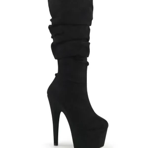 Vegan suede 18 cm ADORE-1061 bottes plateforme de pole dance en noir