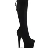 Vegan suede 18 cm ADORE-2008 bottes plateforme de pole dance en noir