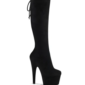 Vegan suede 18 cm ADORE-2008 bottes plateforme de pole dance en noir