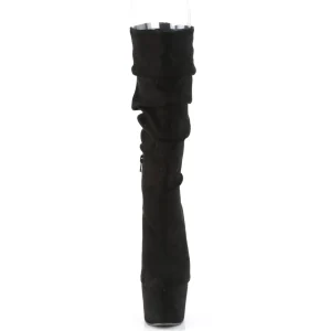 Vegan suede 18 cm ADORE-1061 bottes plateforme de pole dance en noir