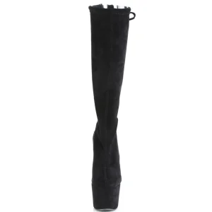Vegan suede 18 cm ADORE-2008 bottes plateforme de pole dance en noir