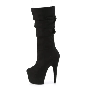 Vegan suede 18 cm ADORE-1061 bottes plateforme de pole dance en noir