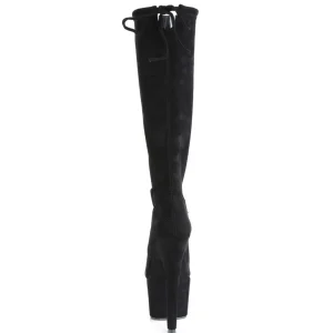 Vegan suede 18 cm ADORE-2008 bottes plateforme de pole dance en noir