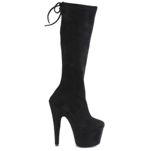 Vegan suede 18 cm ADORE-2008 bottes plateforme de pole dance en noir