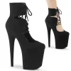 Vegan suede 20 cm FLAMINGO talons très hauts - escarpins plateforme extrême