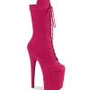 Vegan suede 20 cm FLAMINGO-1050FS bottes plateforme de pole dance en pink