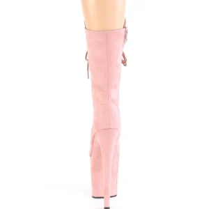 Vegan suede 20 cm FLAMINGO-1050FS bottes plateforme de pole dance en rose