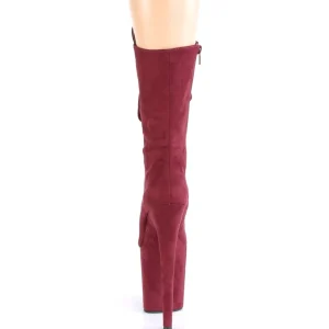 Vegan suede 20 cm FLAMINGO-1050FS bottes plateforme de pole dance en bordo