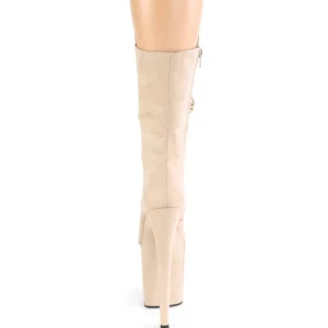 Vegan suede 20 cm FLAMINGO-1050FS bottes plateforme de pole dance en beige