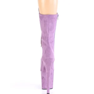 Vegan suede 20 cm FLAMINGO-1050FS bottes plateforme de pole dance en pourpre