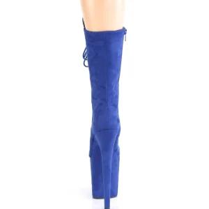 Vegan suede 20 cm FLAMINGO-1050FS bottes plateforme de pole dance en bleu