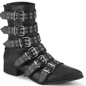 Vegan WARLOCK-70 bottines bout pointu - bottines winklepicker homme 6 boucles