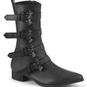 Vegan WARLOCK-110-B bottines bout pointu - bottines winklepicker homme 4 boucles