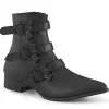 Vegan WARLOCK-50-B bottines bout pointu - bottines winklepicker homme 3 boucles