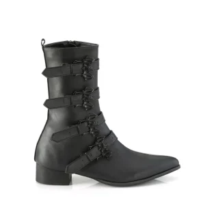 Vegan WARLOCK-110-B bottines bout pointu - bottines winklepicker homme 4 boucles