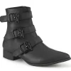 Vegan WARLOCK-50-C bottines bout pointu - bottines winklepicker homme 3 boucles