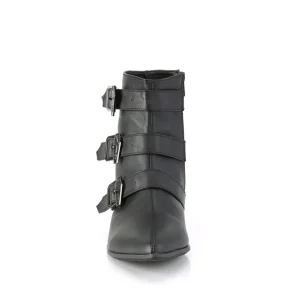 Vegan WARLOCK-50-C bottines bout pointu - bottines winklepicker homme 3 boucles