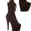 Velours 18 cm ADORE-1045VEL bottines à talons aiguilles brun + protection