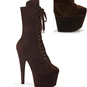Velours 18 cm ADORE-1045VEL bottines à talons aiguilles brun + protection