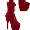 Velours 18 cm ADORE-1045VEL bottines à talons aiguilles rouge + protection