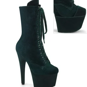 Velours 18 cm ADORE-1045VEL bottines à talons aiguilles vertes + protection