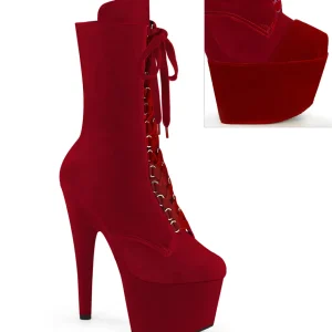 Velours 18 cm ADORE-1045VEL bottines à talons aiguilles rouge + protection