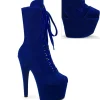 Velours 18 cm ADORE-1045VEL bottines à talons aiguilles bleues + protection